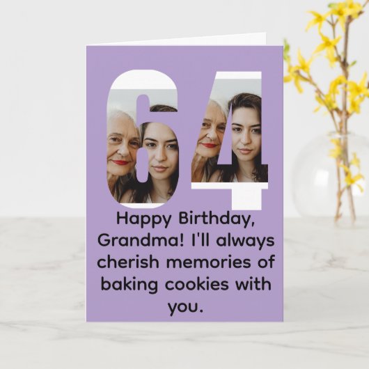 Oma 64. Geburtstag Karte (Gelbe Blume)