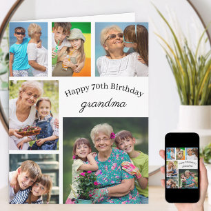 Oma 6 Foto-Collage jedes Alter großes Happy Birthd Karte