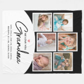 Oma 6 Foto Collage Script Schwarz Fleecedecke (Vorderseite (Horizontal))