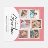 Oma 6 Foto Script Pink Fleece Blanket (Vorderseite (Horizontal))