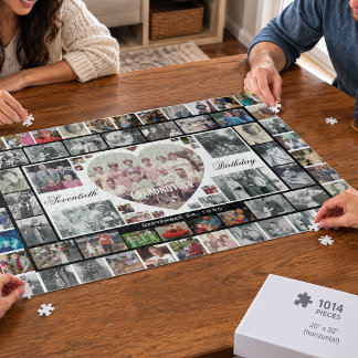 Oma 70. Geburtstag Familienfoto-Collage Puzzle