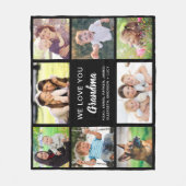 Oma 8 Foto Collage Black Fleecedecke (Vorderseite)