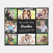 Oma 8 Foto Collage Black Fleecedecke (Vorderseite (Horizontal))