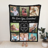 Oma 8 Foto Collage Black Fleecedecke