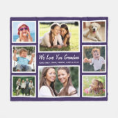 Oma 8 Foto Collage Lila Fleecedecke (Vorderseite (Horizontal))