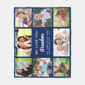 Oma 8 Foto Collage Navy Blue Fleecedecke (Vorderseite)