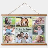 Oma 8 Foto Collage Sage Green Wandteppich Mit Holzrahmen (Vorne)