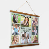 Oma 8 Foto Collage Sage Green Wandteppich Mit Holzrahmen (Gewinkelt)