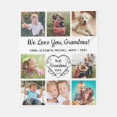 Oma 8 Foto Collage White Fleecedecke (Vorderseite)