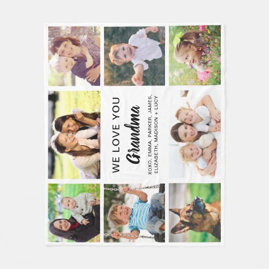 Oma 8 FotoCollage Fleecedecke (Vorderseite)