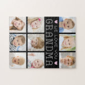 Oma 9 Foto Collage Herz Custom Colors Puzzle (Horizontal)