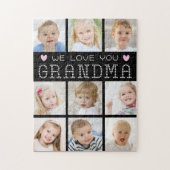 Oma 9 Foto Collage Herz Custom Colors Puzzle (Vertikal)