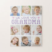 Oma 9 Foto Collage Herz Custom Colors Puzzle (Vertikal)