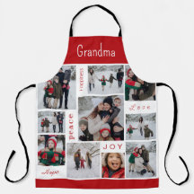 Oma-Allover-Print-Feiertags-Fotocollage-Schürze