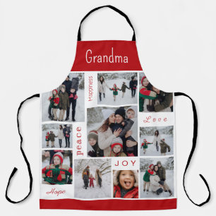 Oma-Allover-Print-Feiertags-Fotocollage-Schürze Schürze