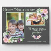 Oma am meisten geliebt - Blütengraues und grünes F Fotoplatte (Vorderseite)