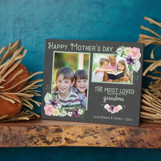 Oma am meisten geliebt - Blütengraues und grünes F Fotoplatte (Seite)