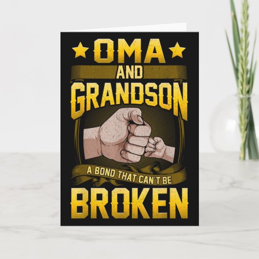 Oma And Grandson A Bond That Can't Be Broken Shirt Karte (Vorderseite)