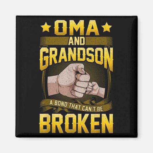 Oma And Grandson A Bond That Can't Be Broken Shirt Magnet (Vorne)