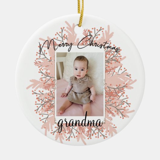 Oma aus dem Weihnachtsgebirge von Großkind - Foto Keramik Ornament (Vorne)