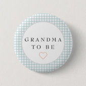 Oma, Baby-Duschknopf mit blauem Gingham Button (Vorderseite)