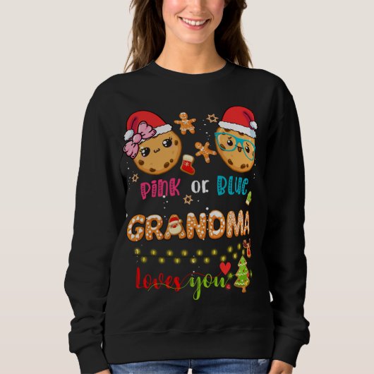 Oma Baby Gender Reveal Christmas Gingerbread B Sweatshirt (Vorderseite)