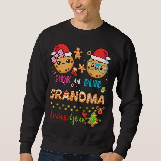 Oma Baby Gender Reveal Christmas Gingerbread B Sweatshirt (Vorderseite)