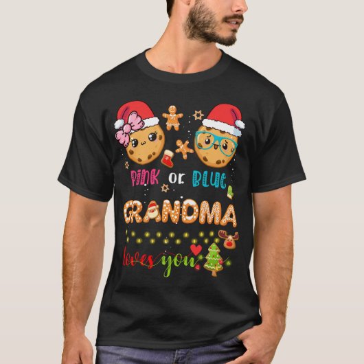 Oma Baby Gender Reveal Christmas Gingerbread B T-Shirt (Vorderseite)