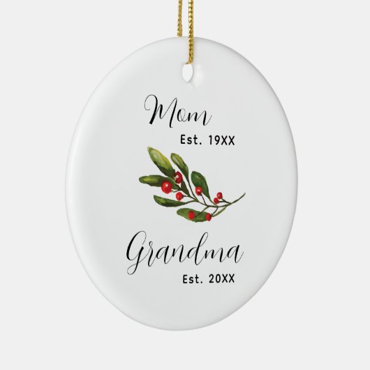 Oma Baby's Foto Weihnachts-Keepake Keramik Ornament (Rechts)