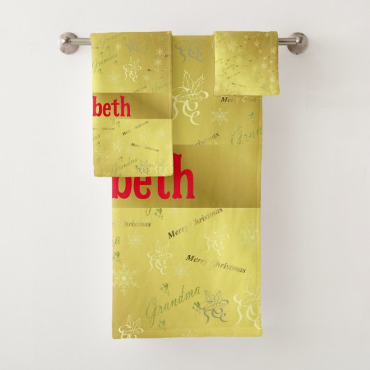 Oma, Badetücher, Set, Weihnachten, Set, Zuhause, Badhandtuch Set (Insitu)