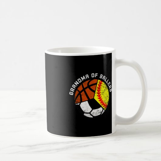 Oma Ballers Fun Softball Fußball Basketball Kaffeetasse (Rechts)
