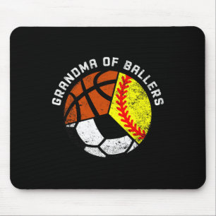Oma Ballers Fun Softball Fußball Basketball Mousepad