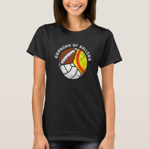 Oma Ballers Softball Volleyball Football T-Shirt