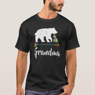 Oma Bär Autismus-Bewusstsein Stolz Autismus-Mutter T-Shirt
