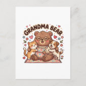 Oma Bär Kuschelig Postkarte (Vorderseite)
