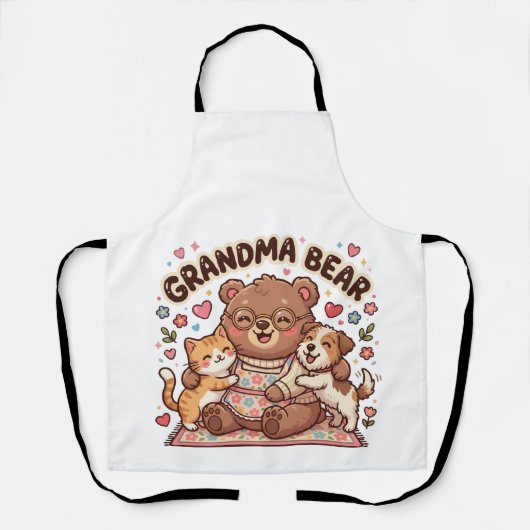 Oma Bär Kuschelig Schürze (Vorderseite)