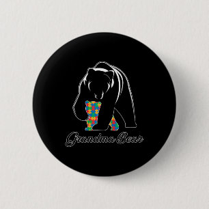 Oma Bear Autism Shirts Familie Oma Autismus A Button
