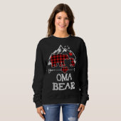Oma Bear Christmas Pajama Red Kariert Buffalo Fami Sweatshirt (Vorne ganz)