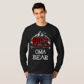 Oma Bear Christmas Pajama Red Kariert Buffalo Fami T-Shirt (Vorne ganz)
