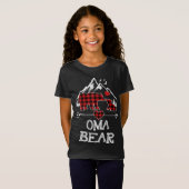 Oma Bear Christmas Pajama Red Kariert Buffalo Fami T-Shirt (Vorne ganz)