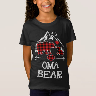 Oma Bear Christmas Pajama Red Kariert Buffalo Fami T-Shirt