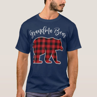 Oma Bear Pajama Red Buffalo Xmas Funny Family T-Shirt