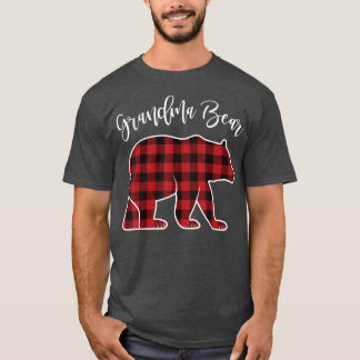 Oma Bear Pajama Red Buffalo Xmas Funny Family T-Shirt