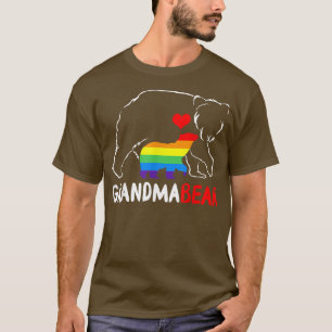 Oma Bear Proud Mama Mama Rainbow LGBT Pride Mot T-Shirt