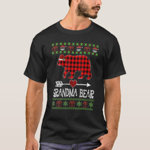 Oma Bear Santa Red Karierte Familie Pajamas für Ch T-Shirt
