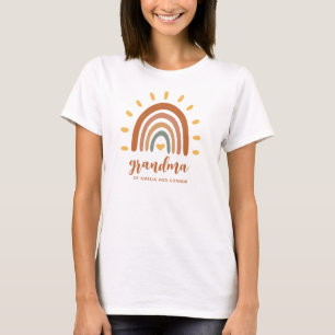 Oma Benutzername Boho Erdtöne Regenbogen Sonne T-Shirt