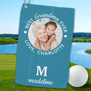Oma Best Ever Modernes Monogram Custom Foto Golfhandtuch