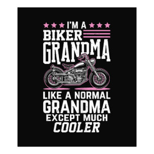 Oma Biker - Motorrad Oma Biker Grandma Fotodruck