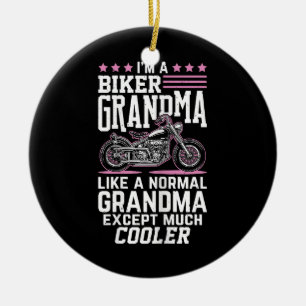Oma Biker - Motorrad Oma Biker Grandma Keramik Ornament