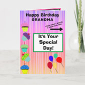 Oma Birthday Cupcakes Ombre Streifen Karte (Vorderseite)